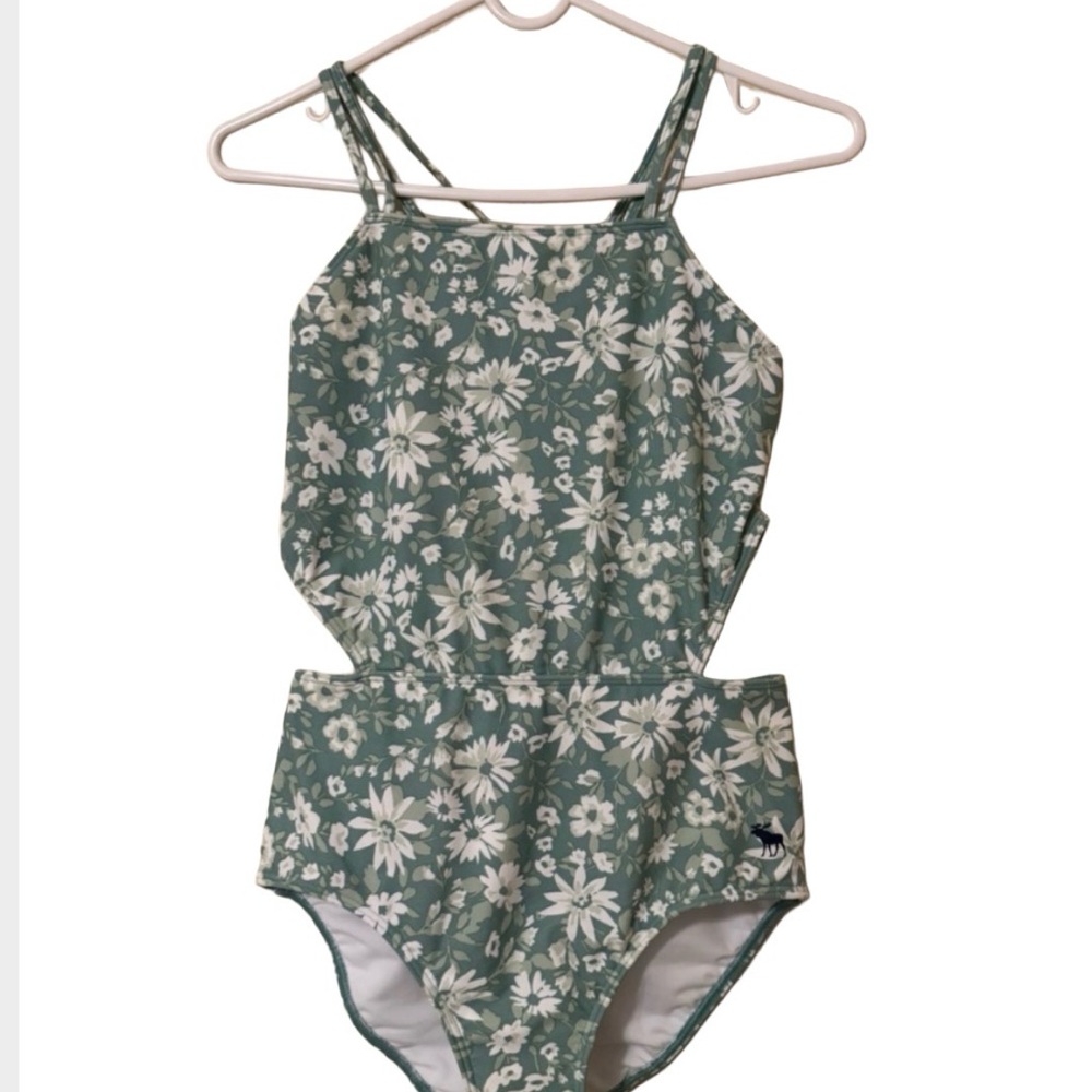 Abercrombie Kids Floral Green One-Piece Swimsuit